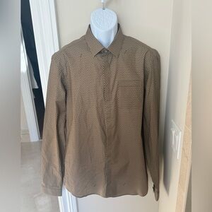 Belstaff England Men’s Shirt Size 42 (Large) Brown Geometric Pattern